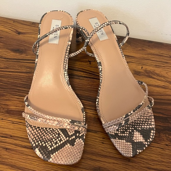 New STEVEN New York Snake Skin Ankle Strap Heels 10 - Picture 2 of 5